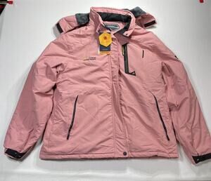 MOERDENG Women's Winter Jacket XL Pink Hooded Fleece Lined Waterproof NWT